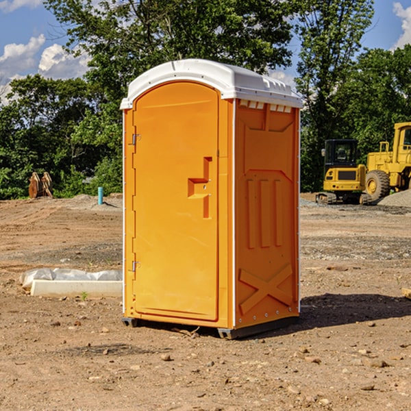 how often are the porta potties cleaned and serviced during a rental period in Tyrone